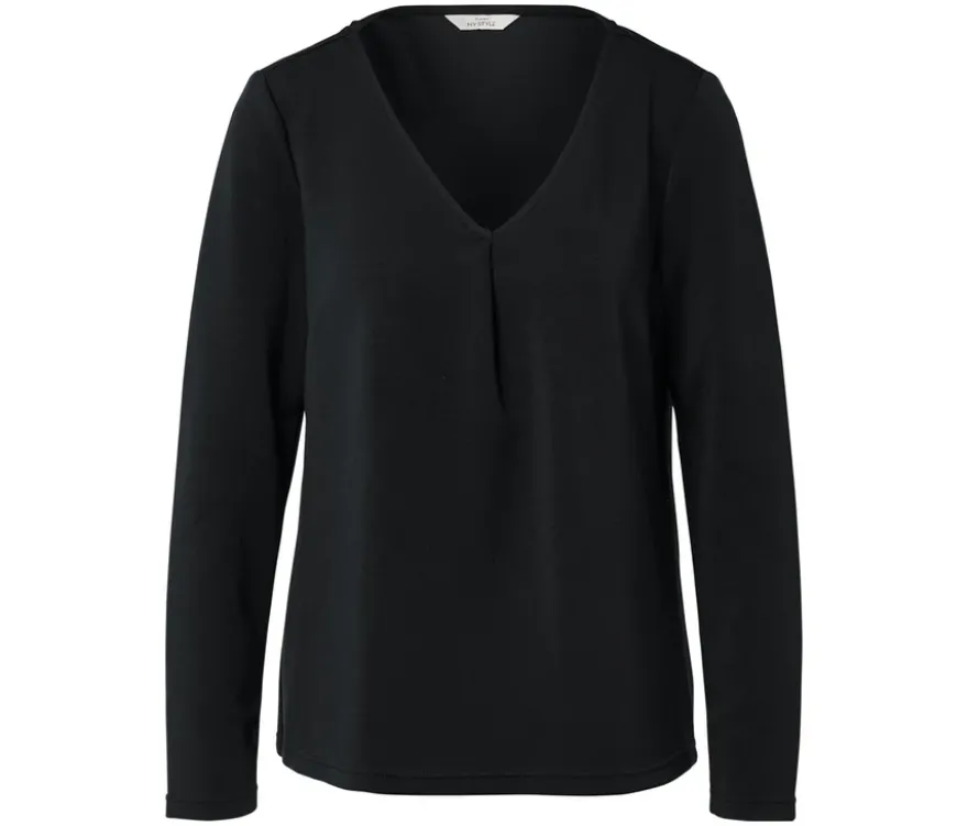 Blusenshirt aus Modal-Mix, schwarz