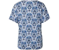 Blusenshirt, blauer Alloverprint