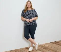 Blusenshirt, dunkelblau mit Minimalprint