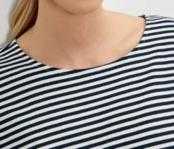 Blusenshirt, dunkelblau-weiß gestreift