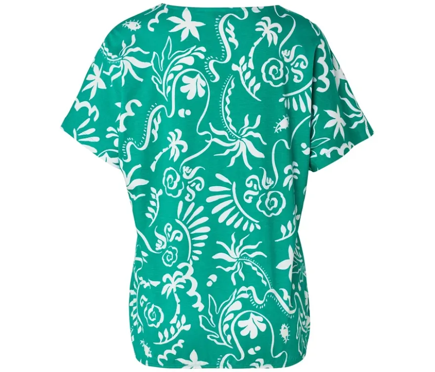 Blusenshirt, grün mit Alloverprint