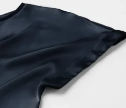 Blusenshirt im Materialmix, navy