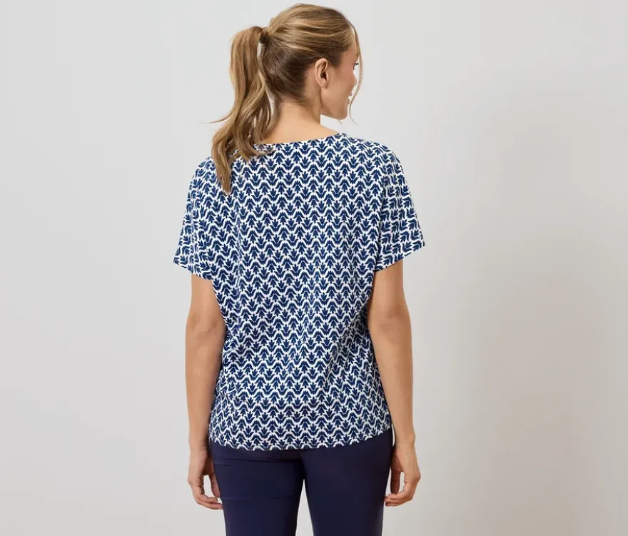 Blusenshirt, Minimal-Alloverprint