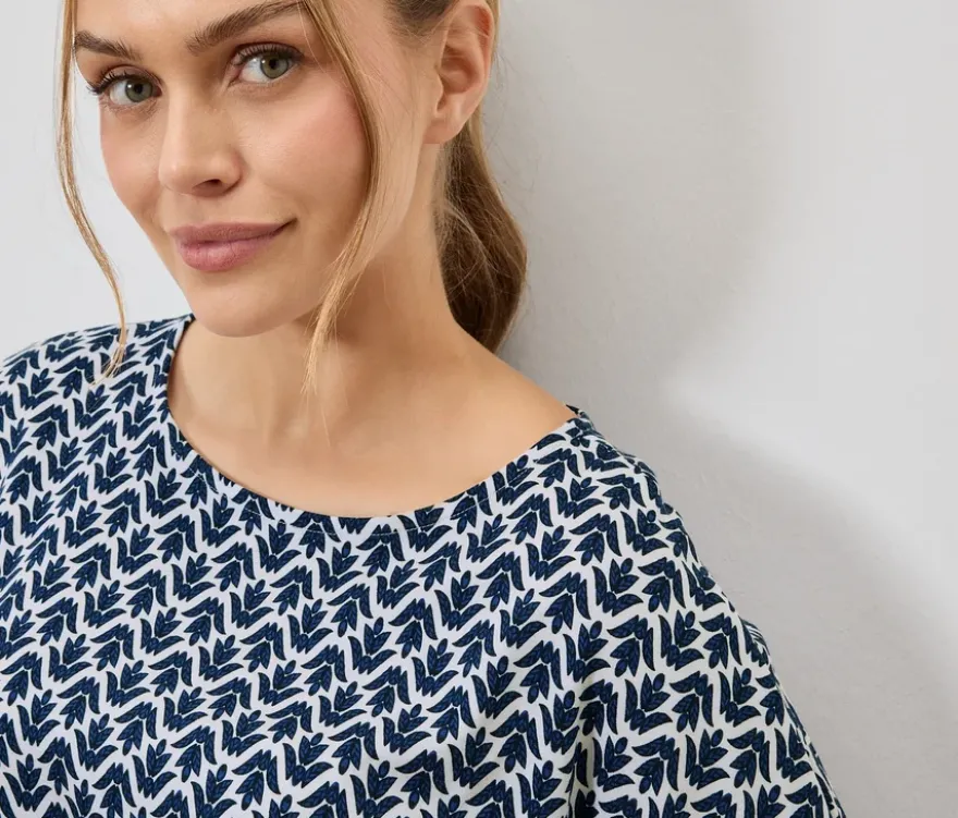 Blusenshirt, Minimal-Alloverprint