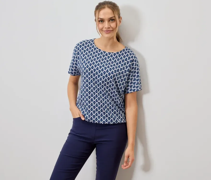 Blusenshirt, Minimal-Alloverprint
