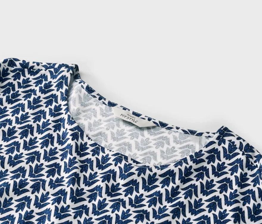 Blusenshirt, Minimal-Alloverprint