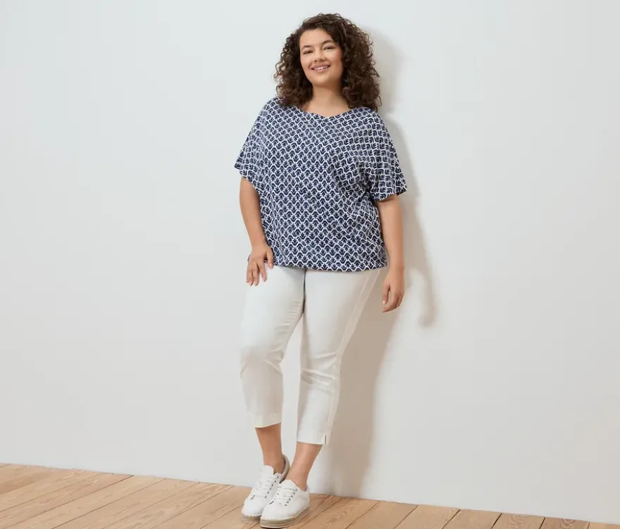Blusenshirt, Minimal-Alloverprint
