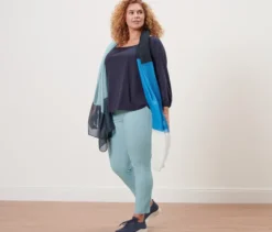 Blusenshirt mit 3/4-Arm, dunkelblau