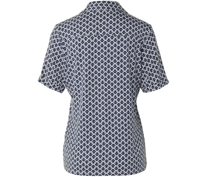 Blusenshirt mit Knopfleiste, Minimal-Alloverprint