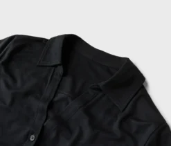 Blusenshirt mit Knopfleiste, schwarz