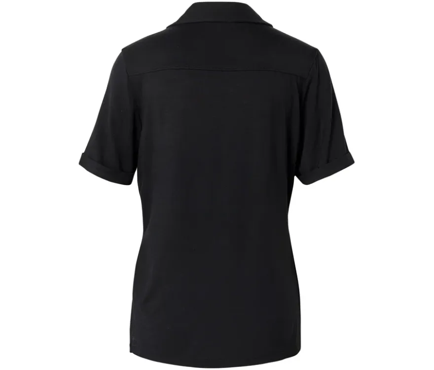 Blusenshirt mit Knopfleiste, schwarz