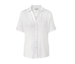 Blusenshirt mit Knopfleiste, weiß