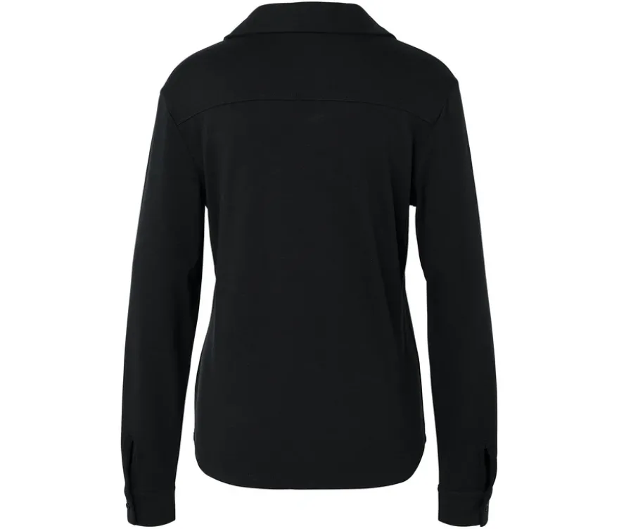 Blusenshirt mit Knopfleiste, schwarz