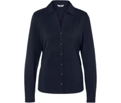 Blusenshirt mit Knopfleiste, dunkelblau