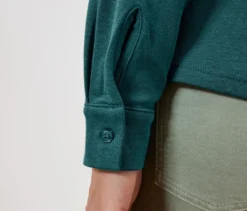 Blusenshirt mit Knopfleiste, petrol