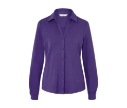 Blusenshirt mit Knopfleiste, lila