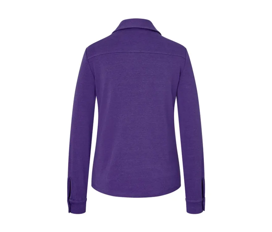 Blusenshirt mit Knopfleiste, lila