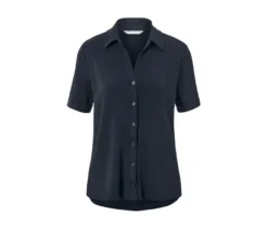 Blusenshirt mit Knopfleiste, dunkelblau