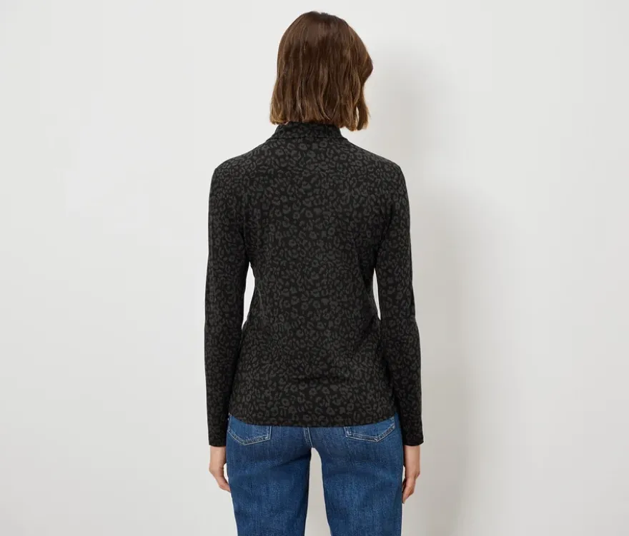 Blusenshirt mit Stehkragen, alloverprint