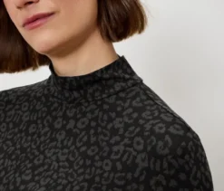 Blusenshirt mit Stehkragen, alloverprint