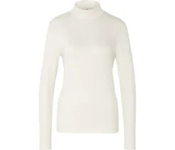 Blusenshirt mit Stehkragen, cremeweiß