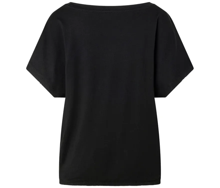 Blusenshirt mit Stickerei, schwarz