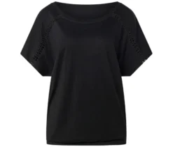 Blusenshirt mit Stickerei, schwarz