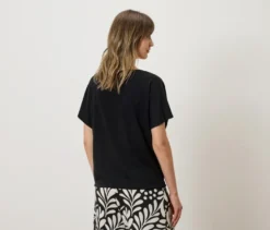 Blusenshirt mit Stickerei, schwarz