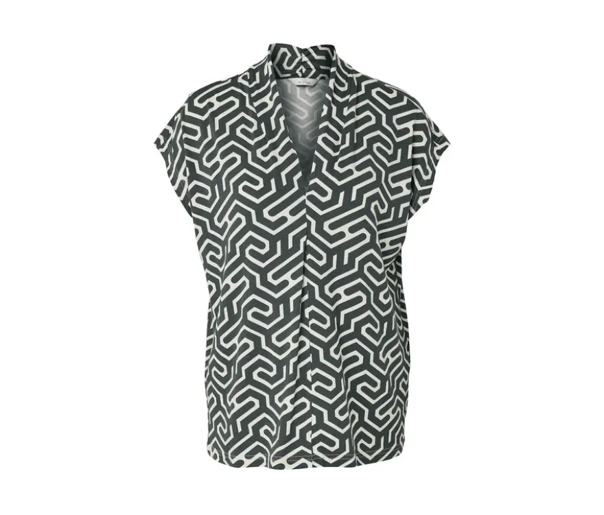 Blusenshirt mit V-Ausschnitt, grün
