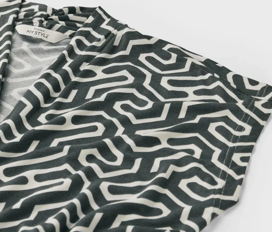 Blusenshirt mit V-Ausschnitt, grün