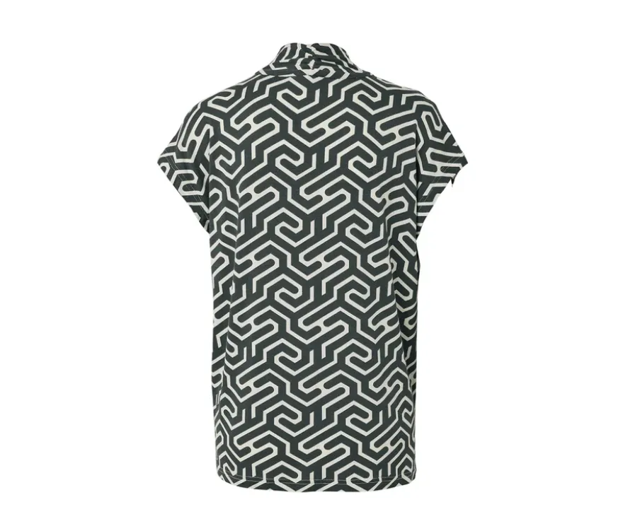 Blusenshirt mit V-Ausschnitt, grün