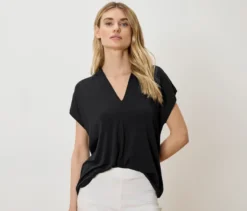 Blusenshirt mit V-Ausschnitt