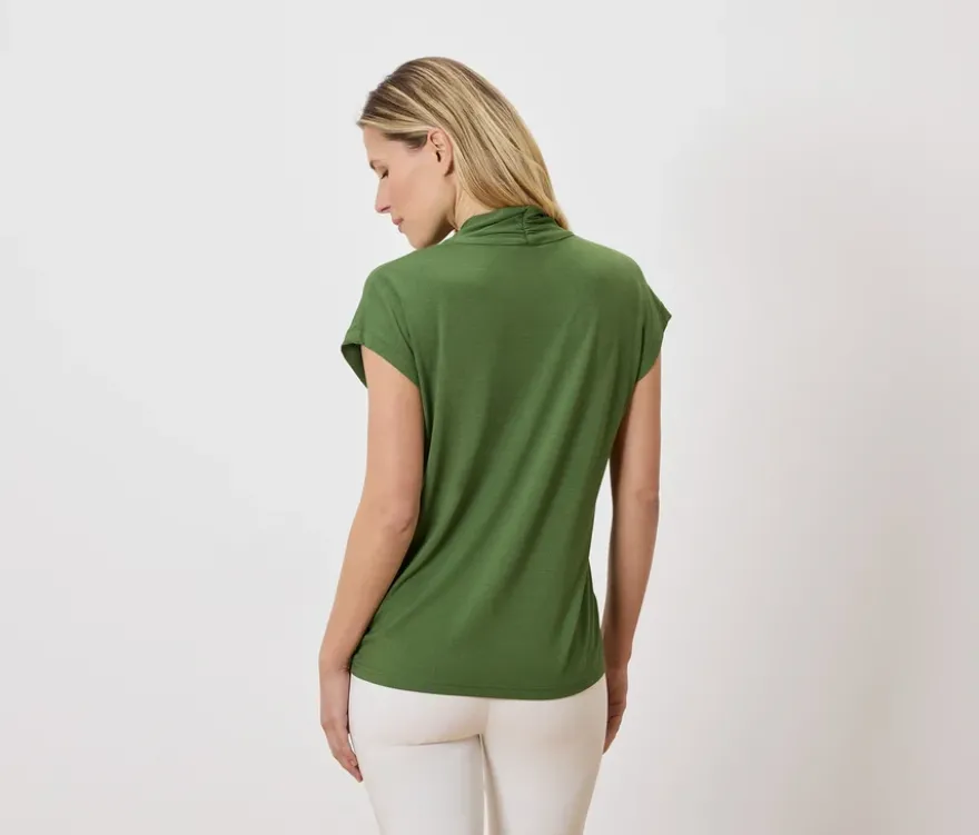 Blusenshirt mit V-Ausschnitt, grün