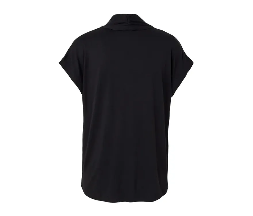 Blusenshirt mit V-Ausschnitt, schwarz