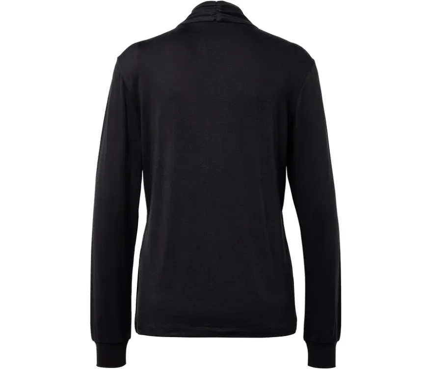 Blusenshirt mit V-Ausschnitt, schwarz