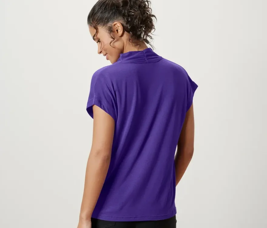 Blusenshirt mit V-Ausschnitt, lila