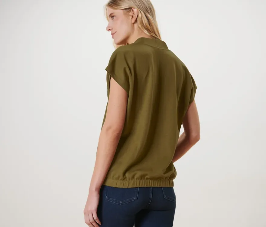 Blusenshirt mit V-Ausschnitt