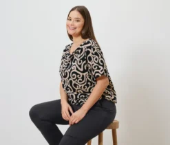 Blusenshirt mit Wasserfallkragen