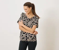 Blusenshirt mit Wasserfallkragen