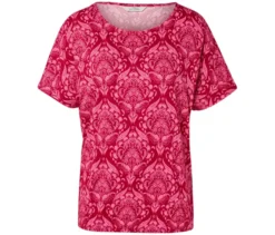 Blusenshirt, pinkfarbener Alloverprint
