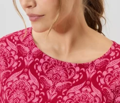 Blusenshirt, pinkfarbener Alloverprint