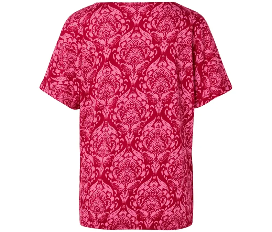 Blusenshirt, pinkfarbener Alloverprint