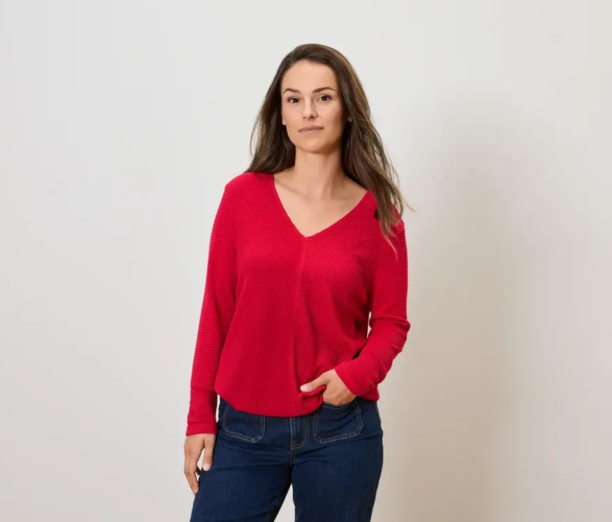 Blusenshirt, rot