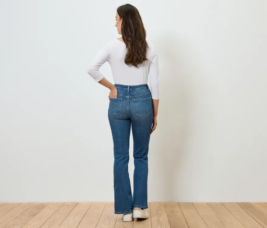 Bootcut Jeans – Fit »Lou«, mid blue