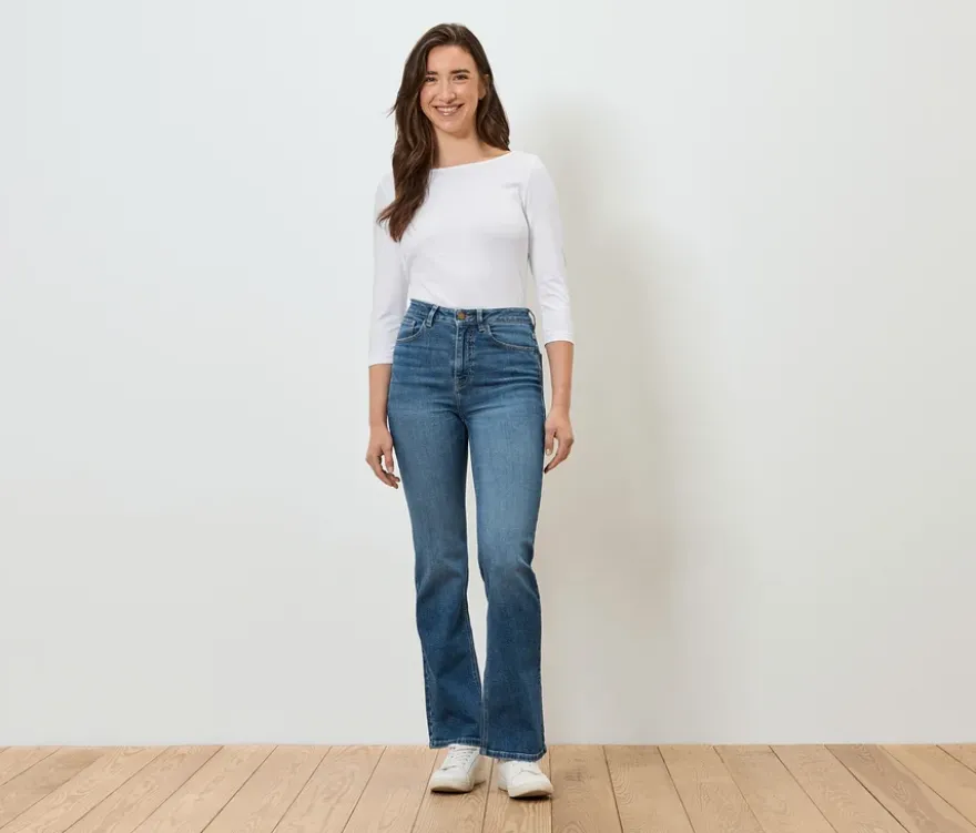 Bootcut Jeans – Fit »Lou«, mid blue