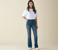 Bootcut Jeans – Fit »Lou«, mid blue