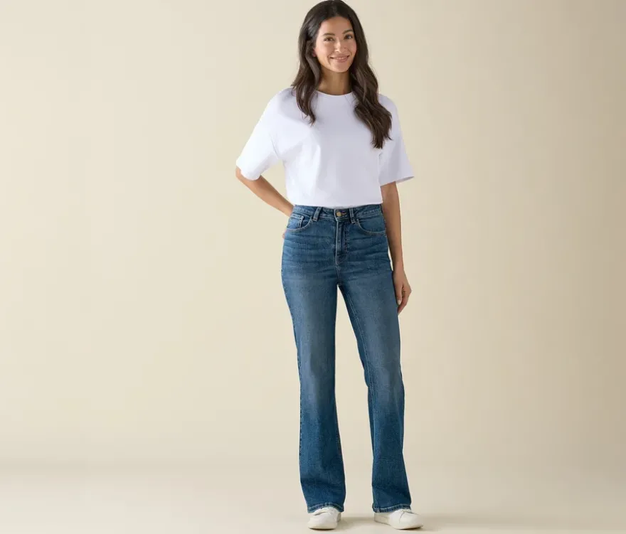 Bootcut Jeans – Fit »Lou«, mid blue