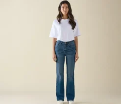 Bootcut Jeans – Fit »Lou«, mid blue