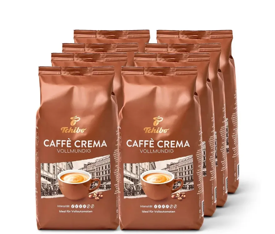 Caffè Crema Vollmundig - 8 x 1 kg Ganze Bohne