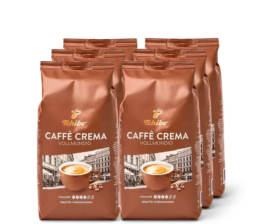 Caffè Crema Vollmundig - 6 x 1 kg Ganze Bohne